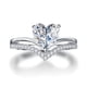 thumbnail image 3 of Delicate Silver Color White Zircon Stones Heart Rings for Women Fashion Bridal Engagement Wedding Ring Set Jewelry Gift, 3 of 5