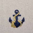 thumbnail image 2 of Nautical Navy Blue Anchor - Gold Rope - Iron on Applique/Embroidered Patch, 2 of 2