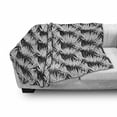 thumbnail image 2 of Tropical Soft Flannel Fleece Throw Blanket, Repetitive Monochrome Simplistic Summer Palm Leaves Sketch Look Illustration, Cozy Plush for Indoor and Outdoor Use, 50" x 70", Charcoal Grey, by Ambesonne, 2 of 5