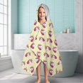 thumbnail image 6 of Yellow Striped Cartoon Unicorn Head Pattern Hooded Bath Towel，60"x35" for Ages 3 To 12 Kids, Quick Dry Lightweight Soft Microfiber Hood Beach Towel Cover Up for Kids, 6 of 7