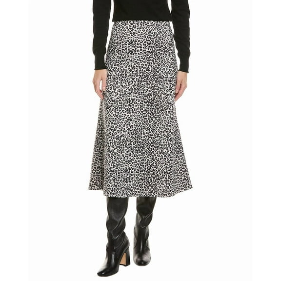 Gracia womens  Leopard Print Midi A-Line Skirt, s, Brown