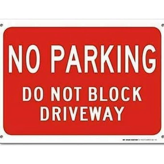 Warning Sign No Parking Do Not Block Driveway Sign Business Sign 12X8 Inches Aluminum Metal Tin Sign