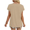 thumbnail image 6 of Womens Summer Tops V Neck Tunic T Shirt Cap Sleeve Business Casual Spring Outfits Loose Beach Vacation Clothes Basic Tees, 6 of 6