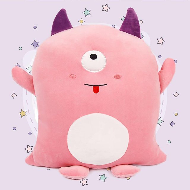 Almohada de peluche de monstruo de 50 cm, diseño de diablo, ideal para decorar el hogar, ideal como regalo de cumpleaños infantil.