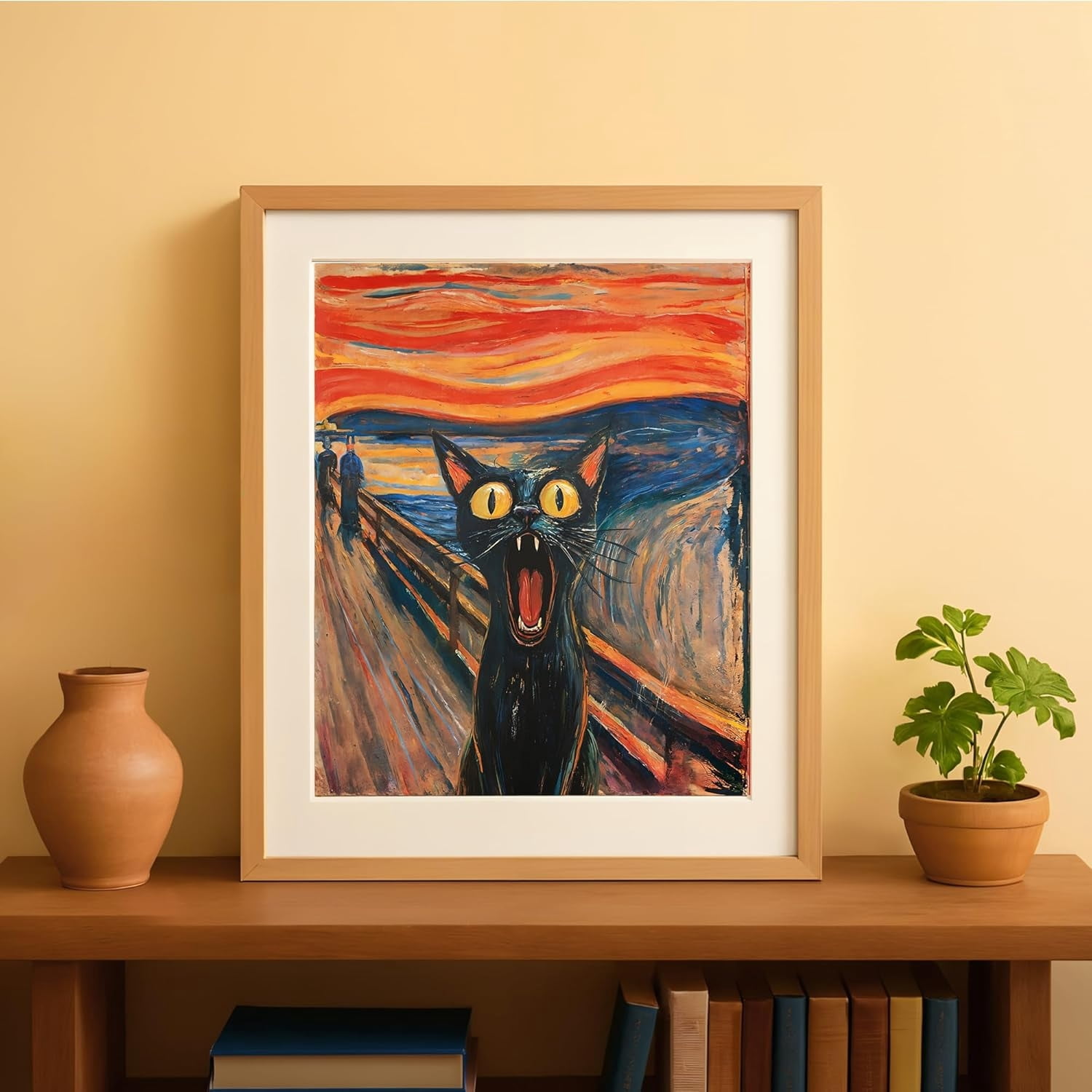 lamplig Abstract Paint by Numbers Kit - The Scream Cat Paint by Numbers - Animal Easy Painting by Numbers for Adults Without Frame Acrylic Oil Painting Drawing Craft Set for Beginners, 16x20 inch
