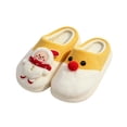 thumbnail image 2 of Zylanna Women's Slip‑On House Slippers with Festive Ornament, Slip Resistant Soft Decorative Plush Lined Non‑Bulky Cozy Winter Indoor Home Footwear Yellow, 2 of 6