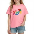 thumbnail image 2 of Blusas y camisas de manga corta con cuello redondo para niños y niñas, camisetas gráficas de manga corta, blusas con estampados bonitos para la temporada escolar., 2 of 9