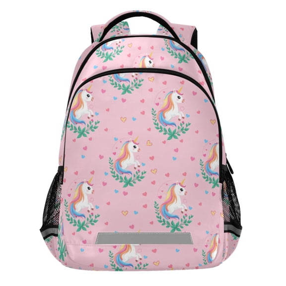 ALAZA Cute Unicorn Pattern Backpack Elementary School Bags Student Bookbag Travel Rucksack