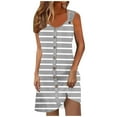 thumbnail image 2 of Ovzne Robes pour Femmes Robe Printemps et Été Vacances Bouton Col en V Bretelles Haut Robe Vacances Liquidation, 2 of 5