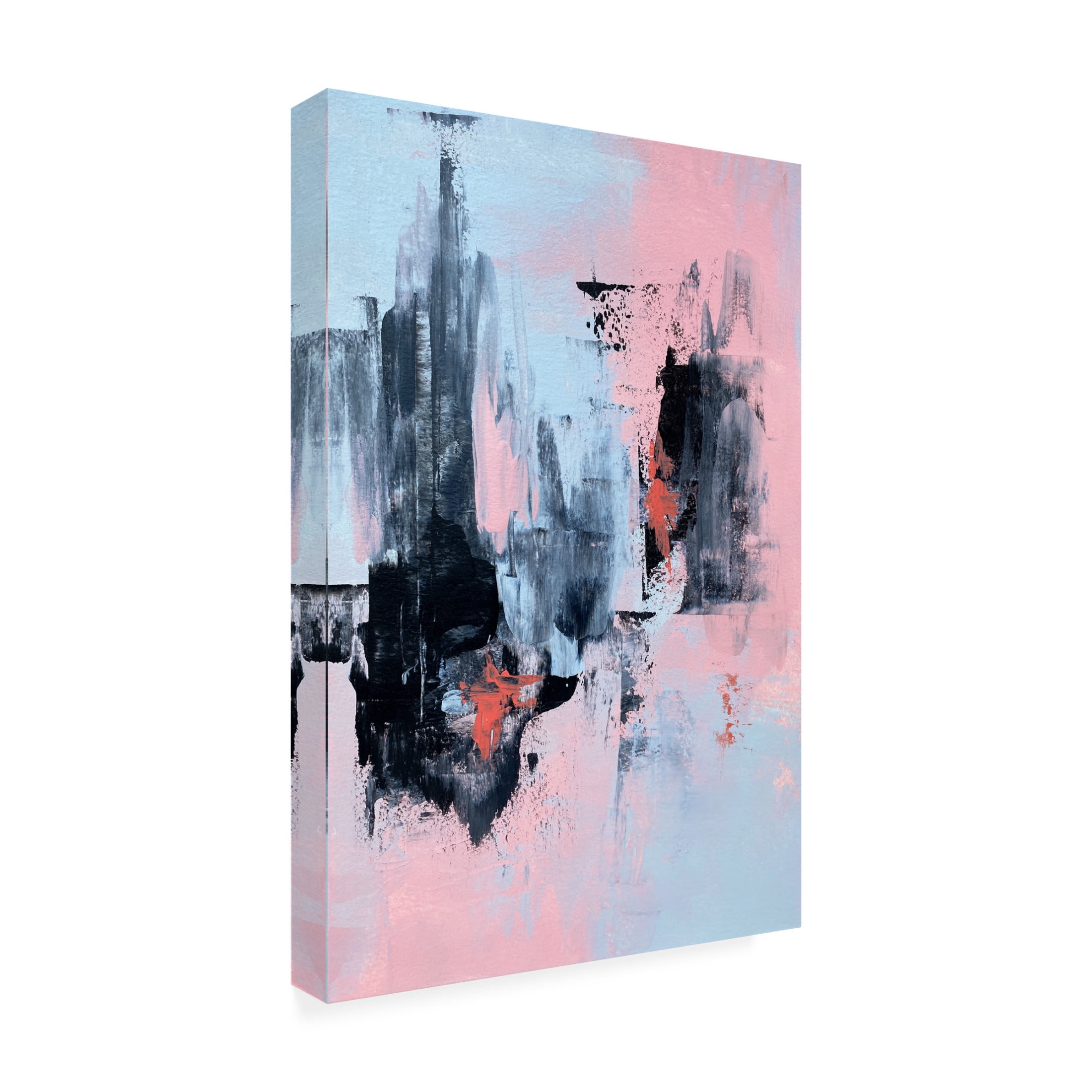 Trademark Fine Art Alyson Storms Pink and Grey Abstract 3 Canvas Wall Art