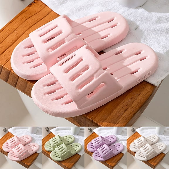 Miluxas Shower Shoes Quick Dry Non-Slip Bathroom Slippers for Men Women Dorm Home Slides White 7.5-8.5(40)