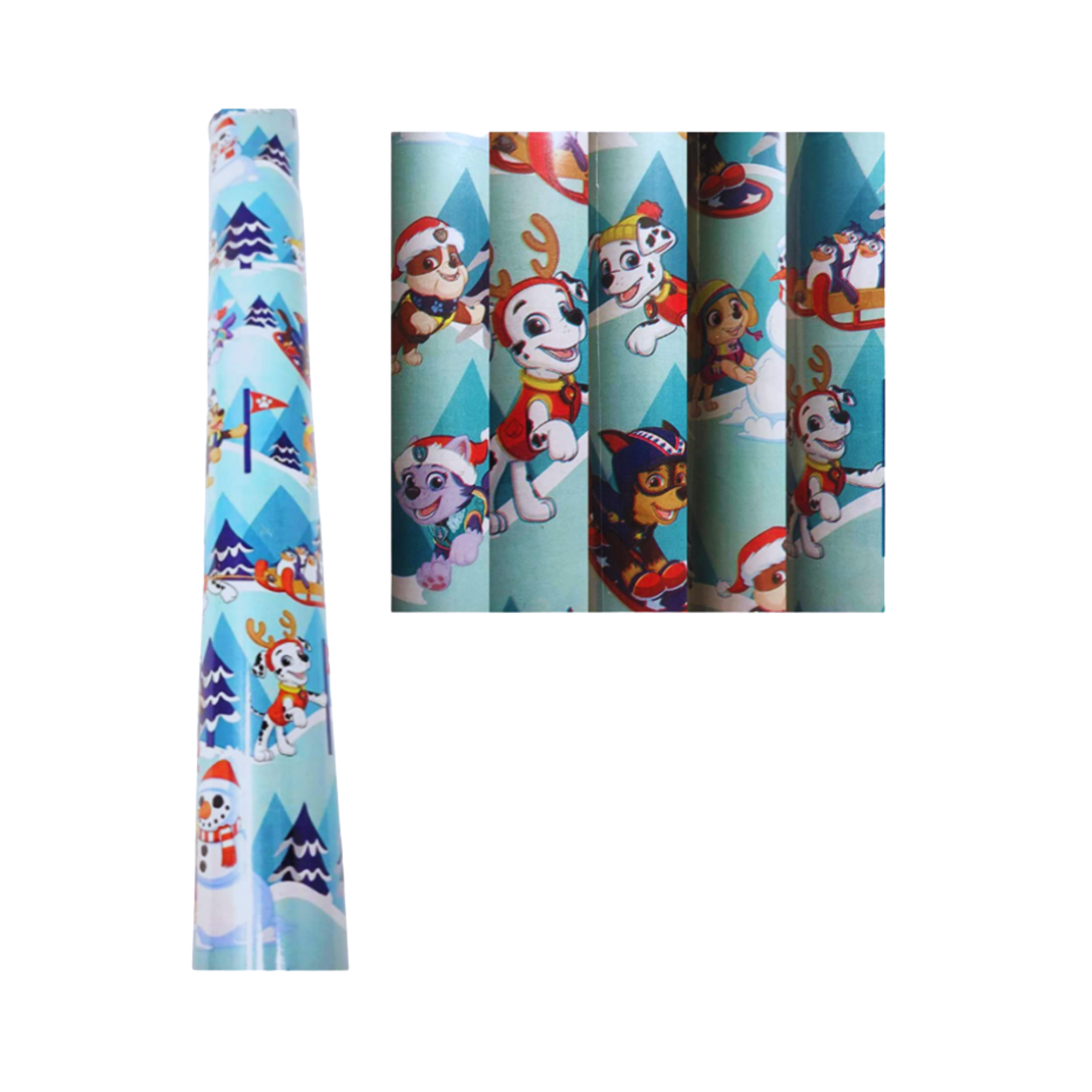 Paw Patrol Christmas Wrapping Paper Jumbo Rolls with Grid Cut Lines