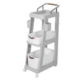 thumbnail image 1 of Utility Rolling Cart, Movable Storage Organizer Mobile Utility Cart with Wheels Plastic Rolling Utility Cart Storage Trolley for Office Living Room Kitchen, 1 of 7