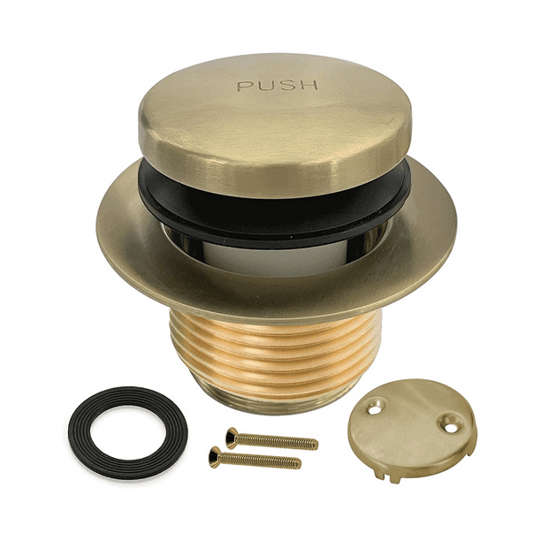 Symkmb Bathtub Drain Toe Bath Tub Drain Kit with TwoHole Overflow