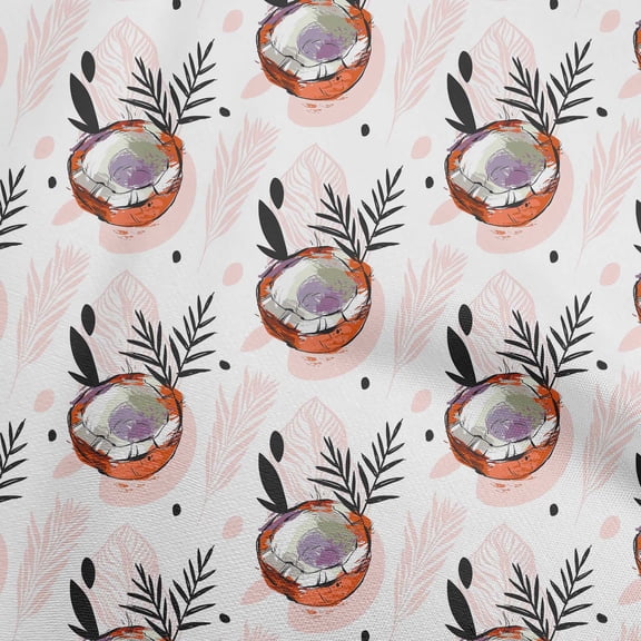 oneOone Polyester Spandex Brown Fabric Tropical Sewing Fabric By The Yard Printed Diy Clothing Sewing Supplies 56 Inch Wide-VG