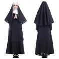 thumbnail image 1 of Nun Costume Black Monastery Maria Cosplay Costume Women Halloween Carnival Party Performance Costume, 1 of 4