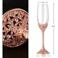 thumbnail image 6 of Champagne Flutes - Crystal Glass Metal Base With Crystal Stones, Set of 2 Toasting Flute Pair, Wedding Anniversary Party Birthday Banquets and Gifts for Bride and Groom (Rose Gold), 6 of 7