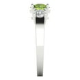 thumbnail image 3 of Clara Pucci 14K White Gold Solid Gold Peridot Three-Stone Anniversary Ring for Women - 1.5 cttw Round Cut, 3 of 8