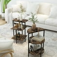 thumbnail image 2 of Recaceik 3 Piece Modern Faux Marble and Metal Living Room Table Set, White/Gold, 2 of 9
