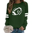 thumbnail image 2 of zaveiop Women Sports Shirt Football Graphic Long Sleeve Sweatshirt Football Print Pullover Hoodies (Green, XXL), 2 of 4