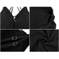 thumbnail image 7 of Firpearl Black One Piece Underwire Swimsuits for Women Sexy V Neck Tummy Control Bathing Suit Strappy Back Swimwear US4-6, 7 of 7