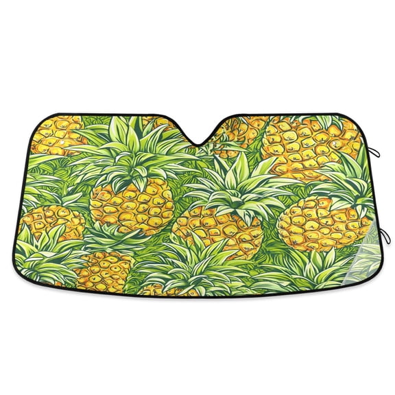 ALAZA Pineapples Pattern Windshield Sun Shade Car Foldable Visor Block UV Rays Protector 55"x27.6"