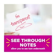 Post-it Transparent Notes, Clear, 2.8 in. x 2 .8 in., 36 Sheets, 1 Pad
