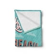 thumbnail image 2 of Florida Soft Flannel Fleece Blanket, Vintage Typographic I Love Palm Beach Text and Biplane Retro Advertisement, Cozy Plush for Indoor and Outdoor Use, 50" x 60", Pale Teal and Coral, by Ambesonne, 2 of 5