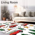 thumbnail image 2 of ODIKA 3x5 Machine Washable Non-Slip Area Rug, Holiday Gifting Caravan with Fir Trees and Accents High Traffic Rug with Pad, Red, 645636, 2 of 8