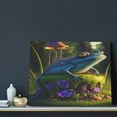 thumbnail image 3 of Gukieu Cute Blue Frog Print Canvas Decorative Hanging Painting, Waterproof Art Wall Decoration with Frame, Suitable for Living Room, Bedroom, 3 of 6