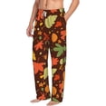 thumbnail image 3 of Kdxio Autumn Leaves Print Men's Sleep Pajama Pant Lounge Pants with Pockets, 3 of 8