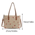 thumbnail image 4 of Bolso de mano con diseño de paja de cerezo bandolera informal para viajes al aire libre color marrón, 4 of 4