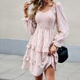 thumbnail image 1 of Vestido De Mujer Mini vestido de fiesta con estampado floral de manga larga para mujer Slim Fit Casual Streetwear Suit Cgtredaw Rojo Xl para Mujer, 1 of 1