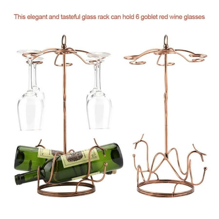 Yosoo Hanging Rack,Metal Wine Glasses Rack Hanging Upside Down Goblet Bottle Storage Holder Shelf Red Wine