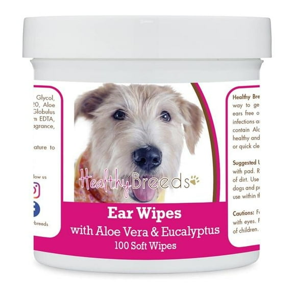 Healthy Breeds 192959823769 Glen of Imaal Terrier Ear Cleaning Wipes with Aloe & Eucalyptus for Dogs - 100 Count
