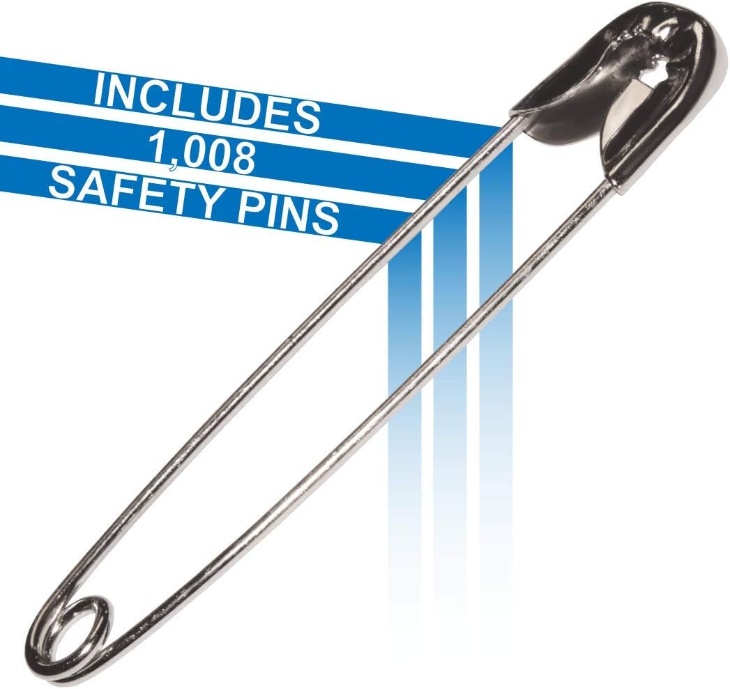 Rehabilitation Advantage Silver Metal Safety Pins 1008 Pack