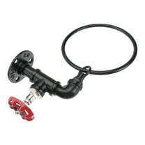 BESTYASH 1Pack Vintage Hand Towel Holder Iron Towel Rack Round Black Bathroom Accessories