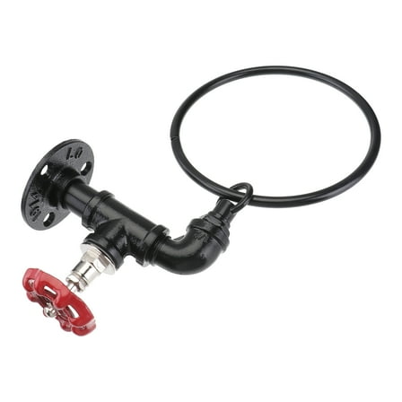 BESTYASH 1Pack Vintage Hand Towel Holder Iron Towel Rack Round Black Bathroom Accessories