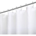 thumbnail image 3 of Textured Fabric Bath Shower Curtain, Polyester Ombre Shower Curtains for Bathroom, Waterproof Shower Curtain Liner with 6 Hooks,Machine Washable (36 x 72 inch, Silver Gray), 3 of 6