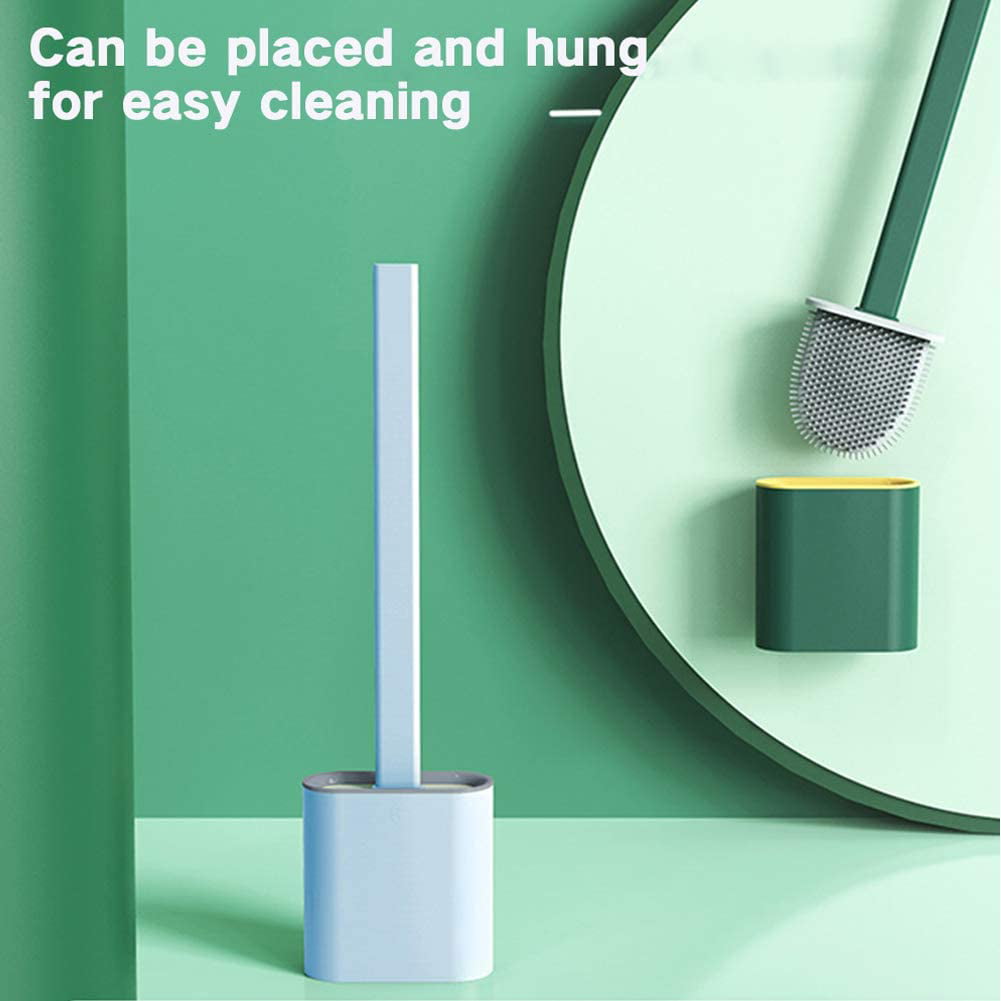 Silicone Flex Toilet Brush with Toilet Brush Holder Creative Cleaning Brush Set 