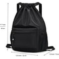thumbnail image 2 of Kwuty Black Drawstring Backpack for Women, Waterproof Drawstring Gym Bag for Men, Small Cinch Sack for Basketball, Pull String Sport Bag for Soccer., 2 of 6