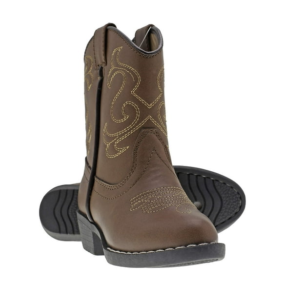 Canyon Trails Kids' Lil Cowboy Pointed Toe Classic Western Boots (Toddler/Little Kid (10 US Toddler, Brown)