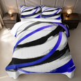 thumbnail image 2 of Erosebridal Geometric Stripe Twin Quilt Set, Navy Black White Twin Coverlet Set, Reversible 2-Piece 1 Bedspread and 1 Pillowcase, 2 of 7