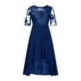 thumbnail image 5 of Jinhomg Women's Summer Maxi Dresses Trendy Lace Patchwork Chiffon Dresses Flowy Half Sleeve Wedding Guest Dress formal Evening Dresses Purple L, 5 of 10