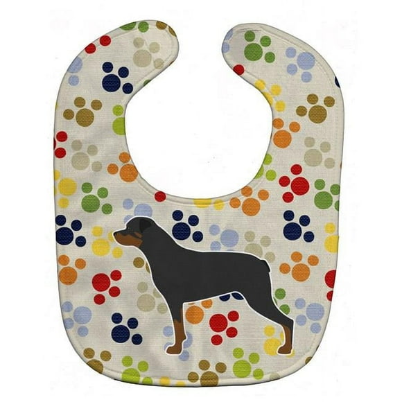Carolines Treasures BB6371BIB Rottweiler Pawprints Baby Bib