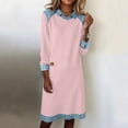 thumbnail image 2 of Sentmoon Robe Cocktail Longues Robes pour Femmes Robe Décontractée Unie à Manches Longues à Col à Revers en denim patchwork Ourlet à Revers Robe Chandail pour le Yoga et les Activités Athlétiques m, 2 of 9