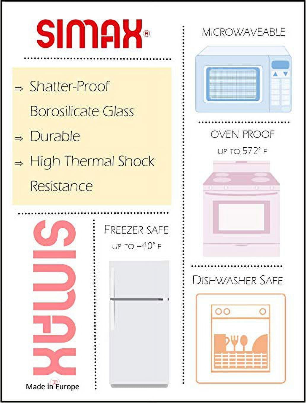 Clear Oblong Glass Casserole by Simax | High Lid Doubles As Roaster, Heat, Cold and Shock Proof, Dishwasher Safe, Made in Europe, 3 Quart