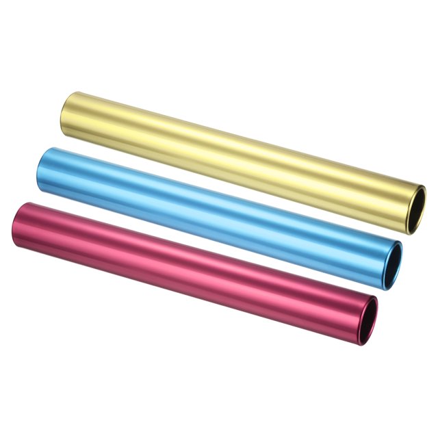 Unique Bargains Relay Track Batons Aluminum Alloy Tube Athletics Stick Blue, Gold, Red 3 Pack
