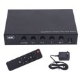 thumbnail image 2 of 4K HD Multimedia Interface Multiviewer Switch 4x2, Switcher 4 in 2 Out Seamless 6 Display Modes Multi Viewer Switcher 4K@30Hz Video with Remote Control for PC Laptop, 2 of 7
