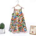 thumbnail image 3 of Mercatoo Kids Girls 𝐕intage Plant Print Sleeveless Thin Dress 𝐁𝐨ho Square Neck Strap Pa𝐫𝐭y Beach 𝐅lutter Casual Su𝐧dress, 3 of 3